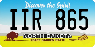 ND license plate IIR865
