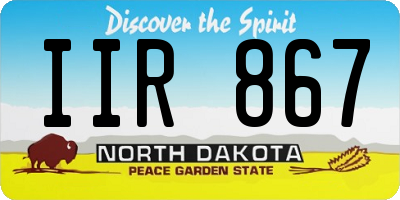 ND license plate IIR867