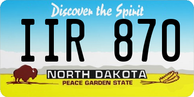 ND license plate IIR870