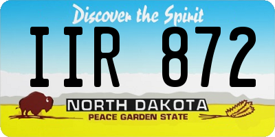 ND license plate IIR872