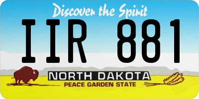 ND license plate IIR881