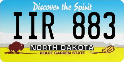 ND license plate IIR883