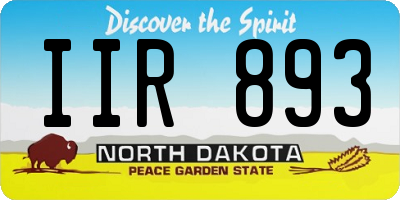 ND license plate IIR893