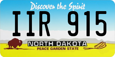 ND license plate IIR915