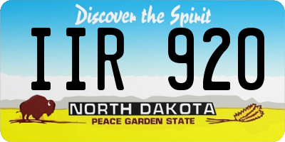 ND license plate IIR920