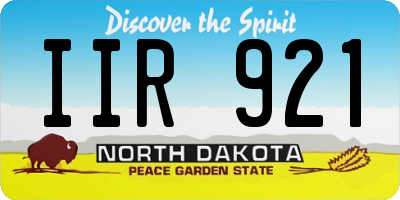 ND license plate IIR921