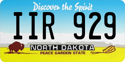 ND license plate IIR929