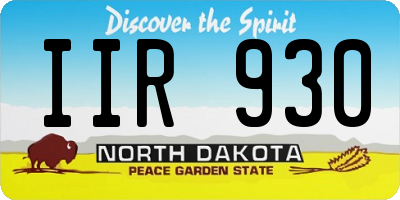 ND license plate IIR930