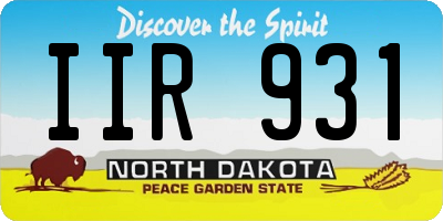 ND license plate IIR931