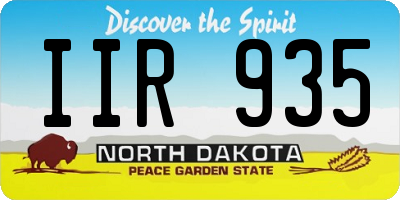 ND license plate IIR935