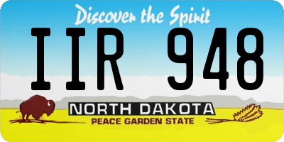 ND license plate IIR948