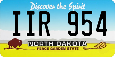 ND license plate IIR954