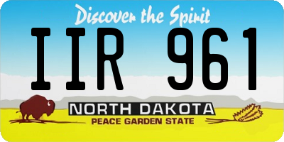 ND license plate IIR961