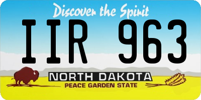 ND license plate IIR963