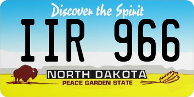 ND license plate IIR966