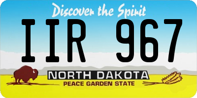 ND license plate IIR967