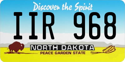 ND license plate IIR968
