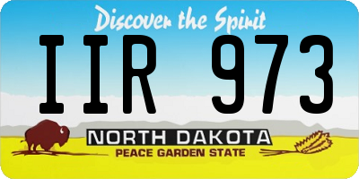 ND license plate IIR973