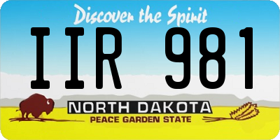 ND license plate IIR981