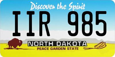 ND license plate IIR985