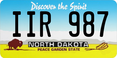 ND license plate IIR987