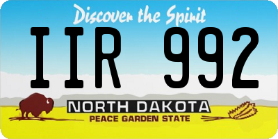ND license plate IIR992