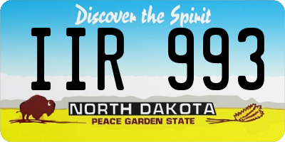 ND license plate IIR993