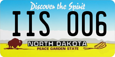 ND license plate IIS006