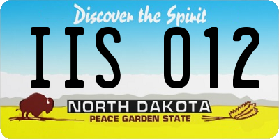 ND license plate IIS012