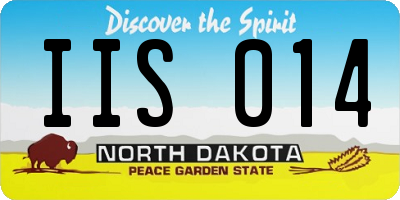 ND license plate IIS014