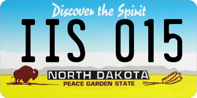 ND license plate IIS015