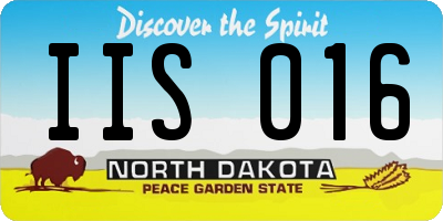 ND license plate IIS016