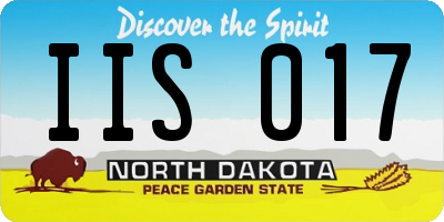 ND license plate IIS017