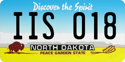 ND license plate IIS018