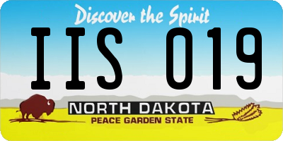 ND license plate IIS019