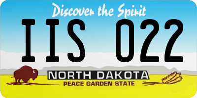 ND license plate IIS022
