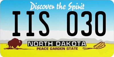 ND license plate IIS030