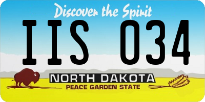 ND license plate IIS034