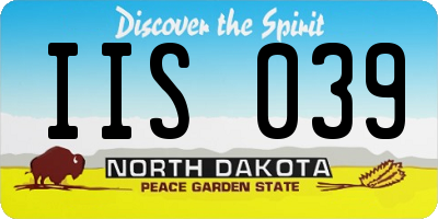 ND license plate IIS039