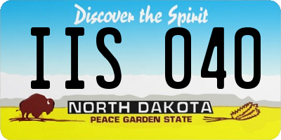 ND license plate IIS040
