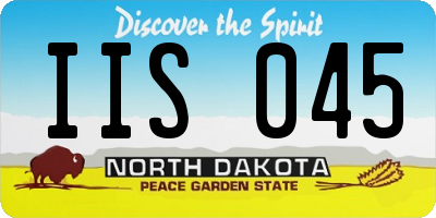ND license plate IIS045