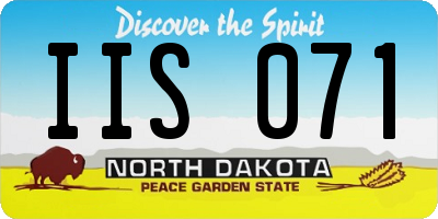 ND license plate IIS071