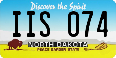 ND license plate IIS074