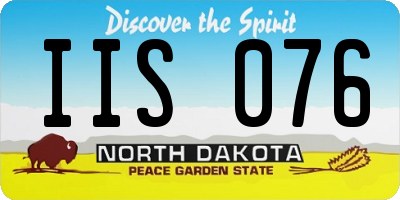 ND license plate IIS076