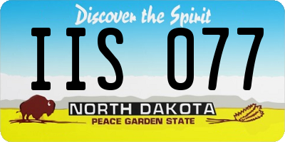 ND license plate IIS077