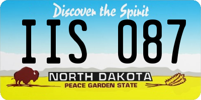 ND license plate IIS087