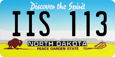 ND license plate IIS113