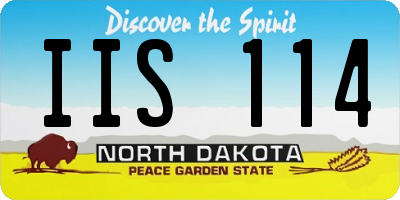 ND license plate IIS114
