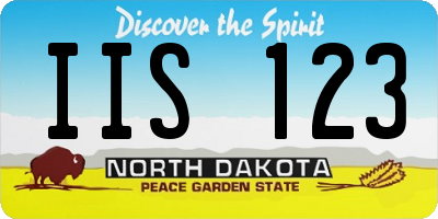 ND license plate IIS123