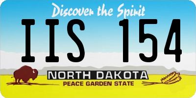 ND license plate IIS154